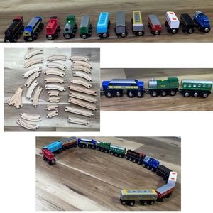 Lot of Brio wooden trains and tracks